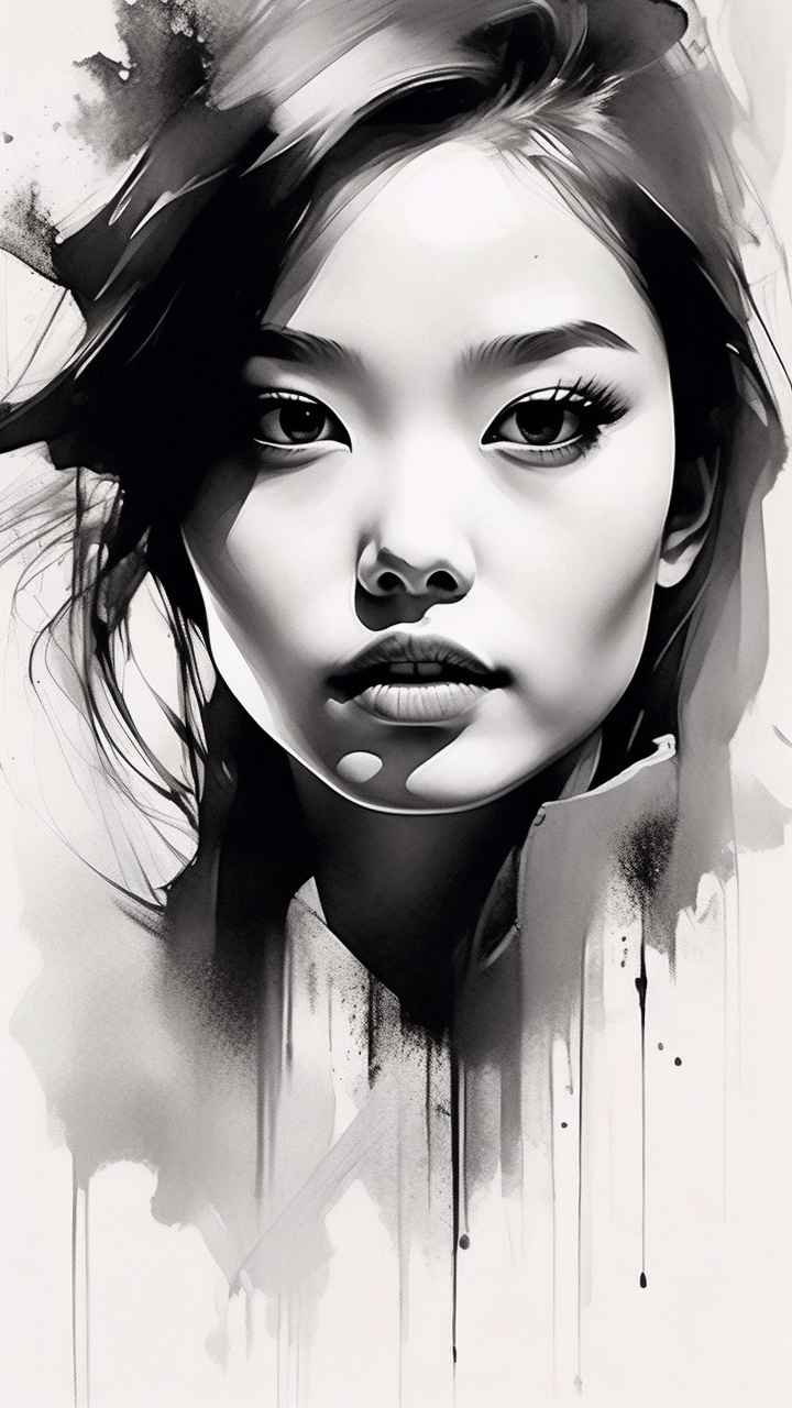 黑白美女艺术背景 13