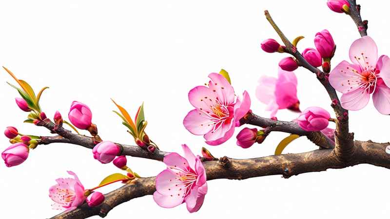春季桃花元素插画 10