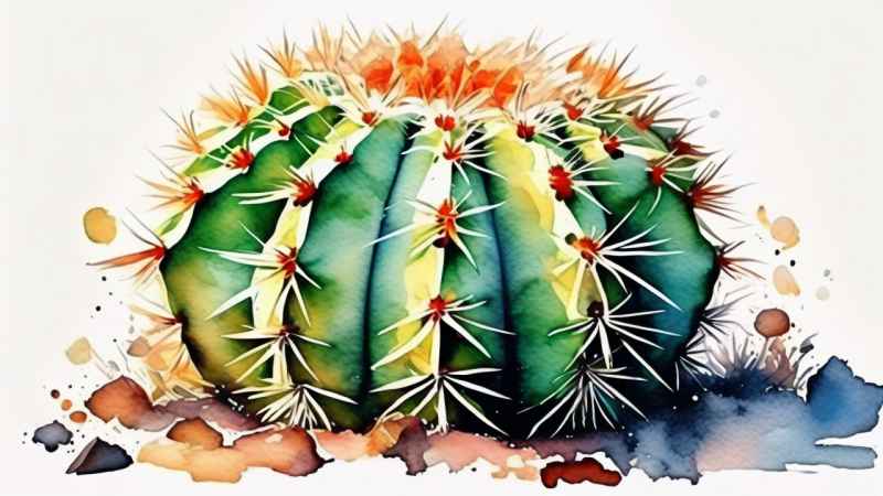 仙人掌自然植物插画 33