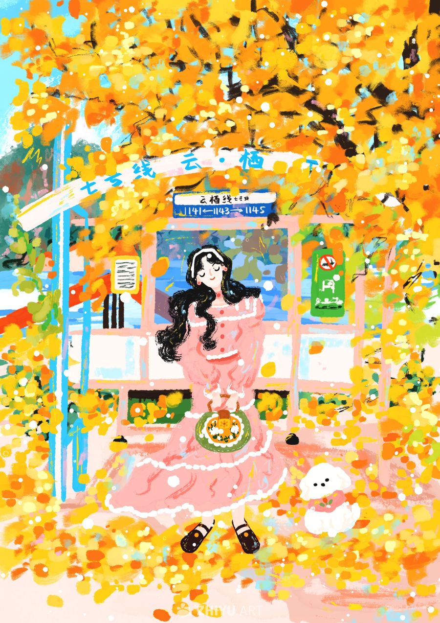 原创治愈插画作品素材四季节气节日自然 108
