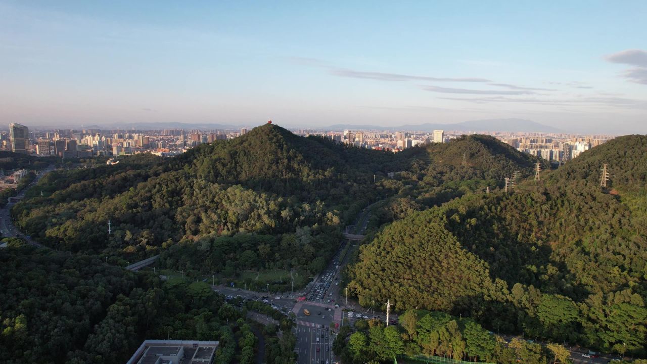 广东东莞城市风光航拍 