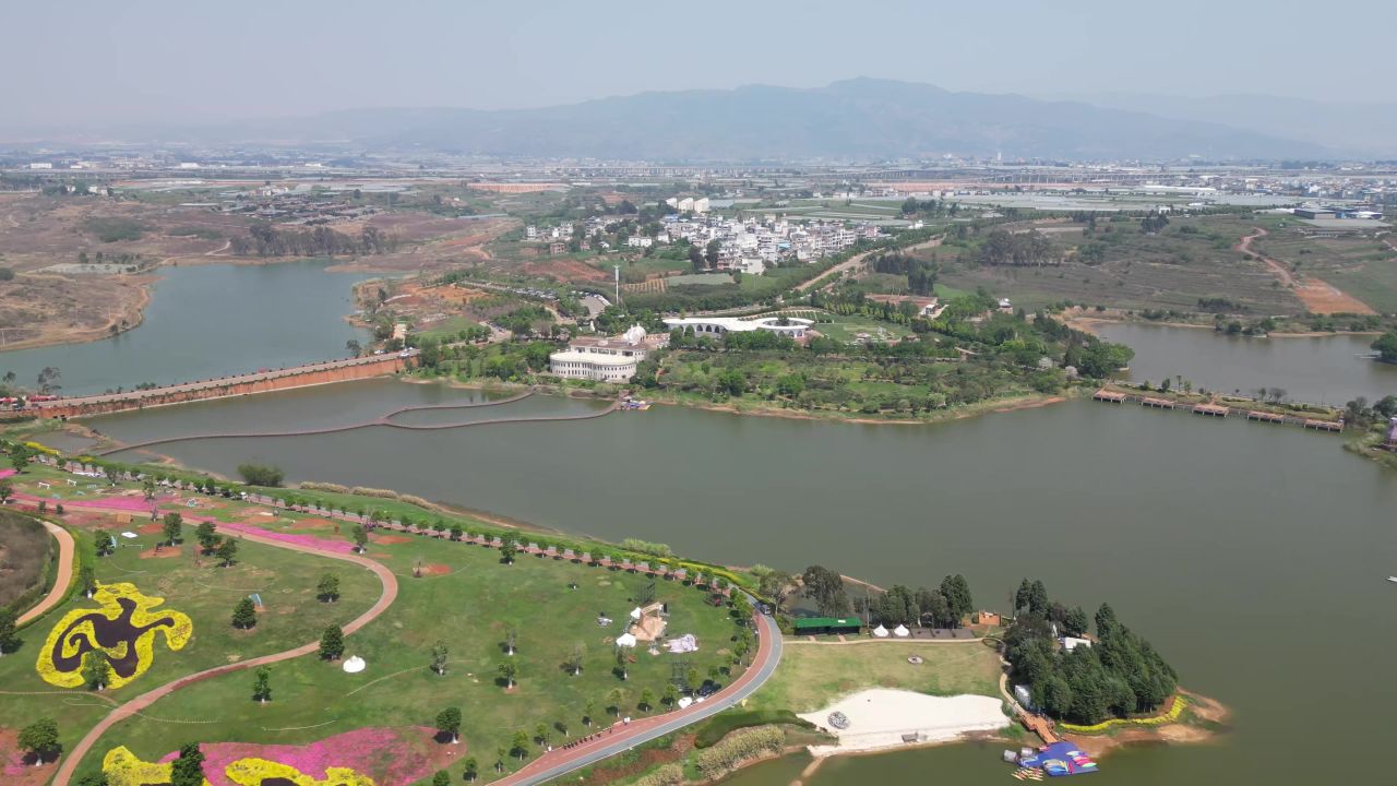 云南弥勒东方韵景区航拍 