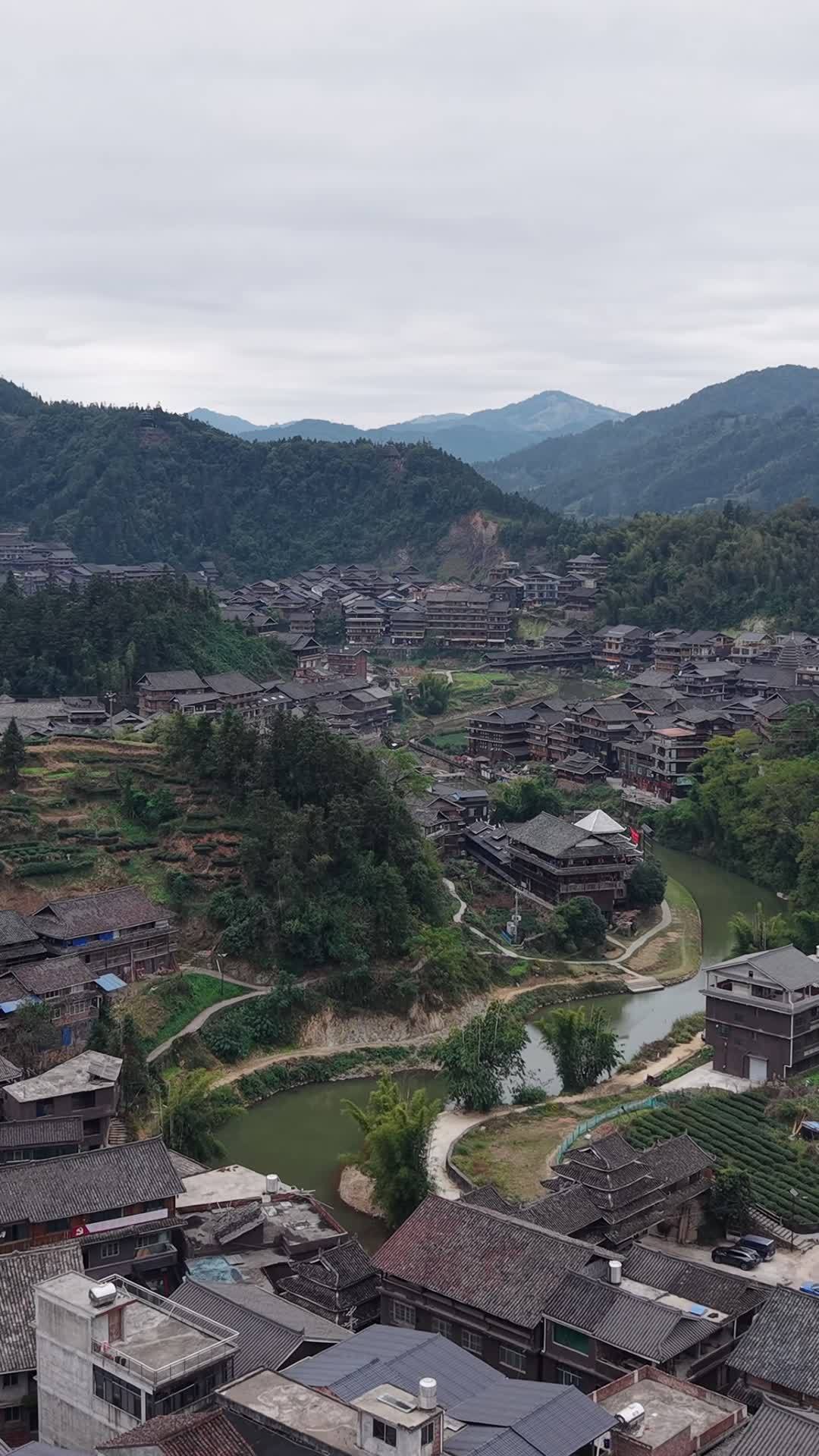 竖版航拍广西柳州程阳八寨5A景区 (10)