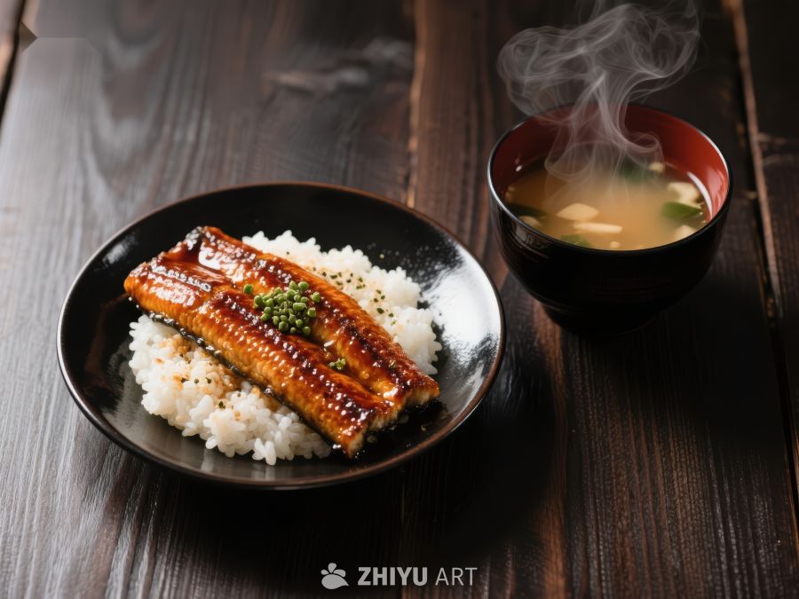 鳗鱼饭配味噌汤，热气腾腾 353