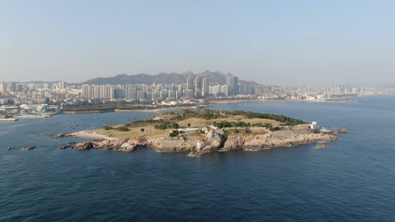 大海海洋青岛小麦岛航拍