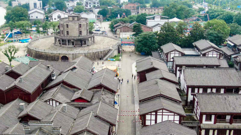 湖南湘潭城市风光航拍 
