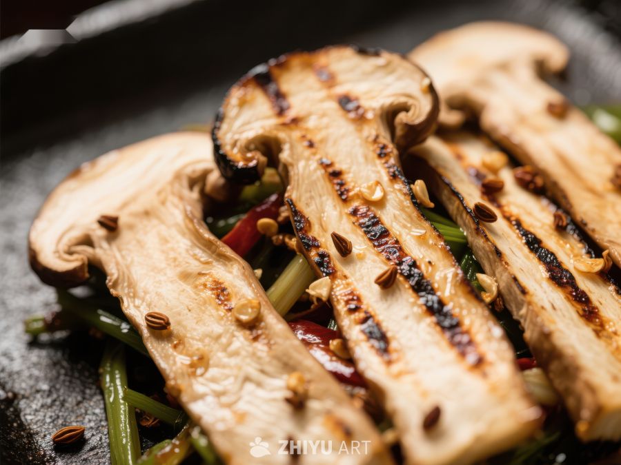 烤制蘑菇与蔬菜的美味佳肴 618