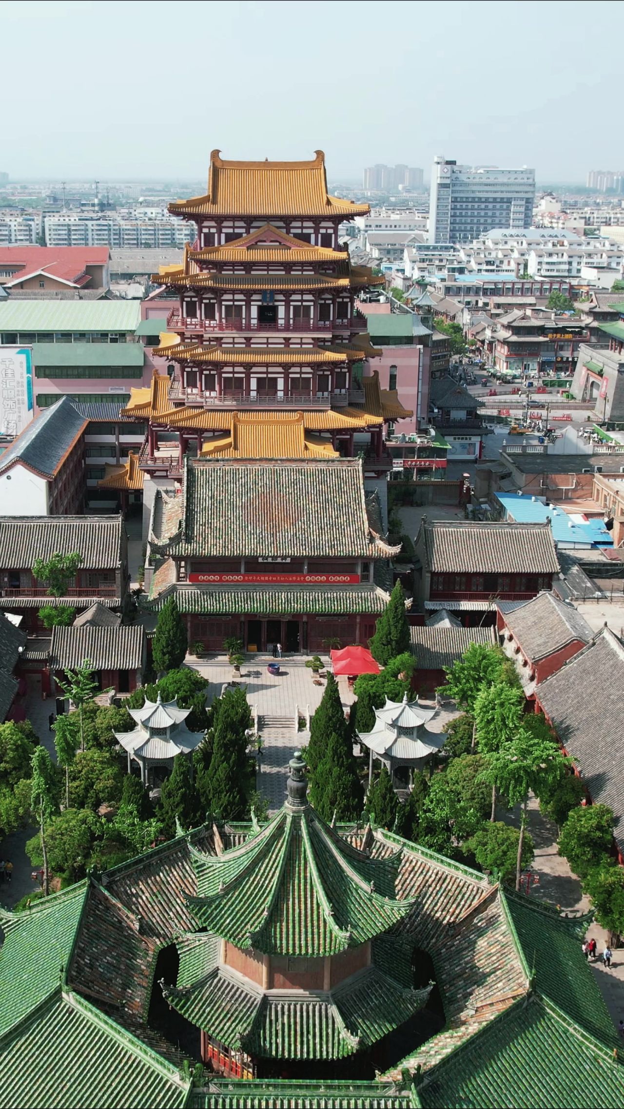 航拍河南开封相国寺竖屏 