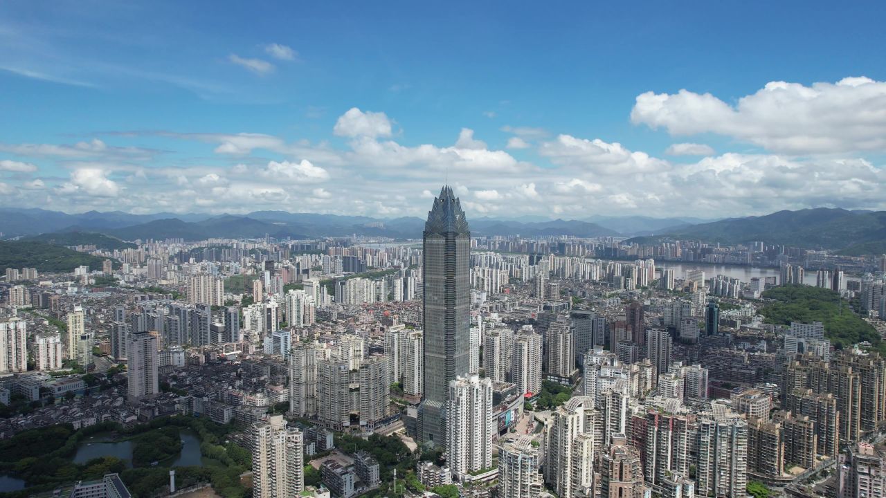 浙江温州城市风光航拍
