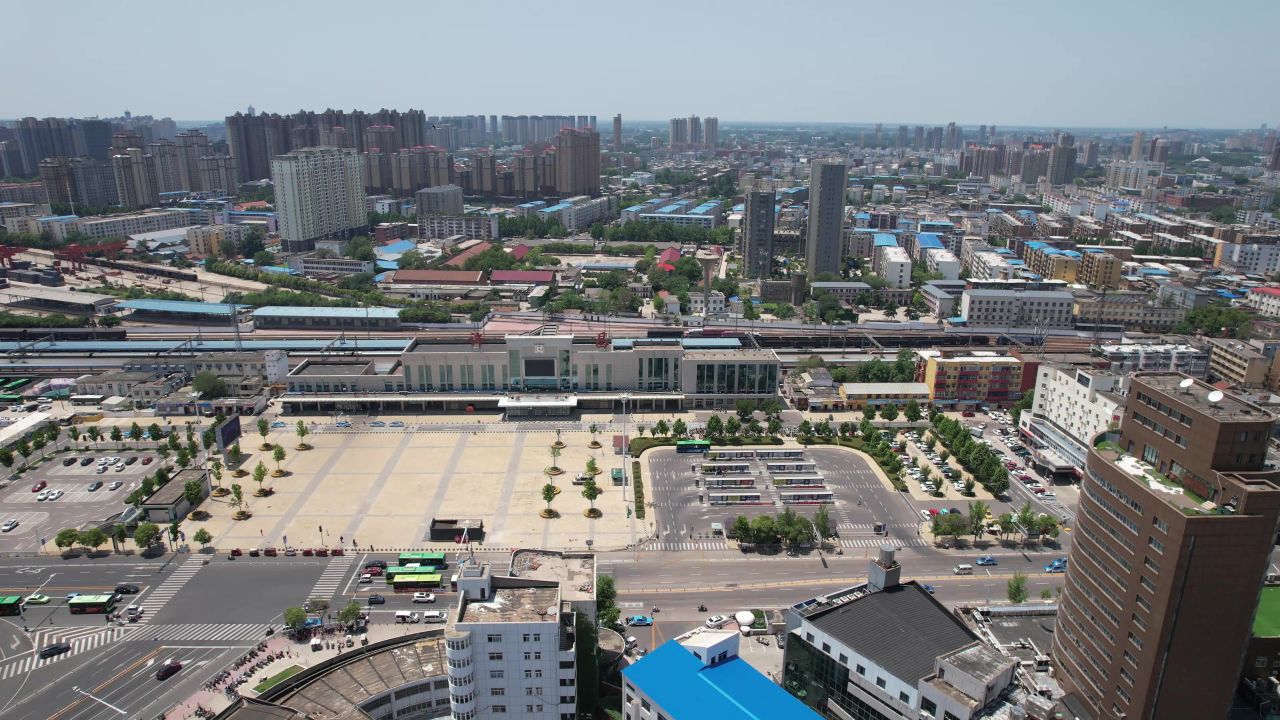 河南许昌城市风光地标建筑航拍 