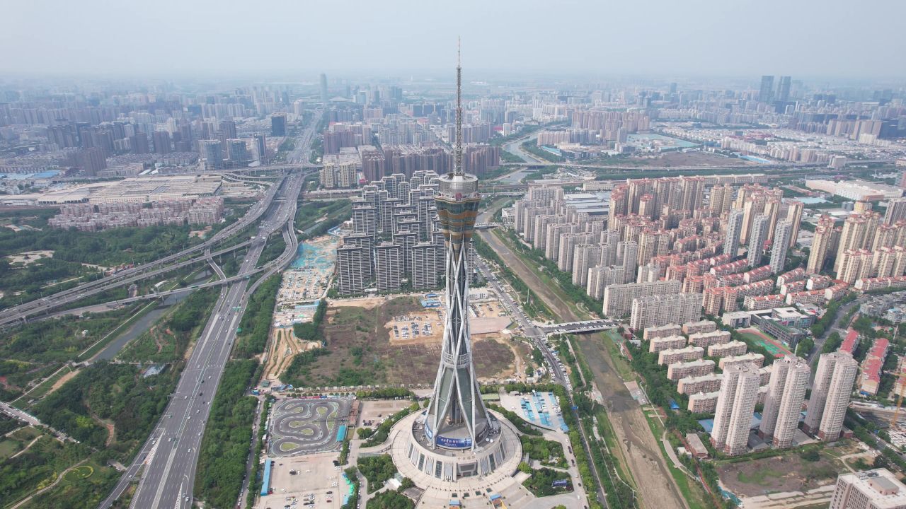 河南郑州城市风光地标建筑航拍 