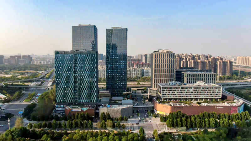 河南郑州城市风光航拍摄影图