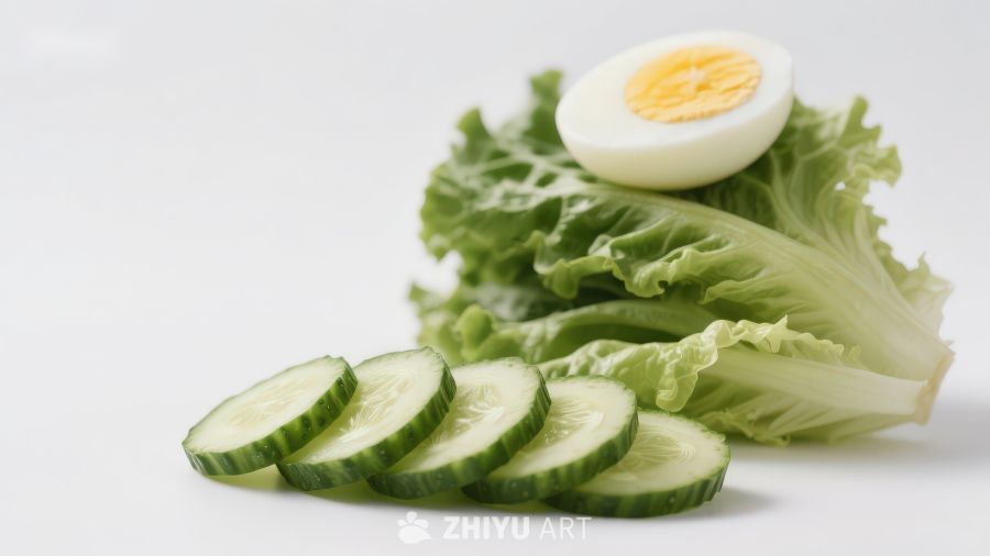 生菜黄瓜鸡蛋切片组合