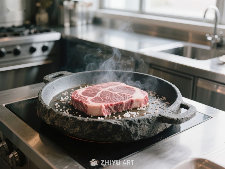 铸铁锅中煎制的鲜嫩牛排 889