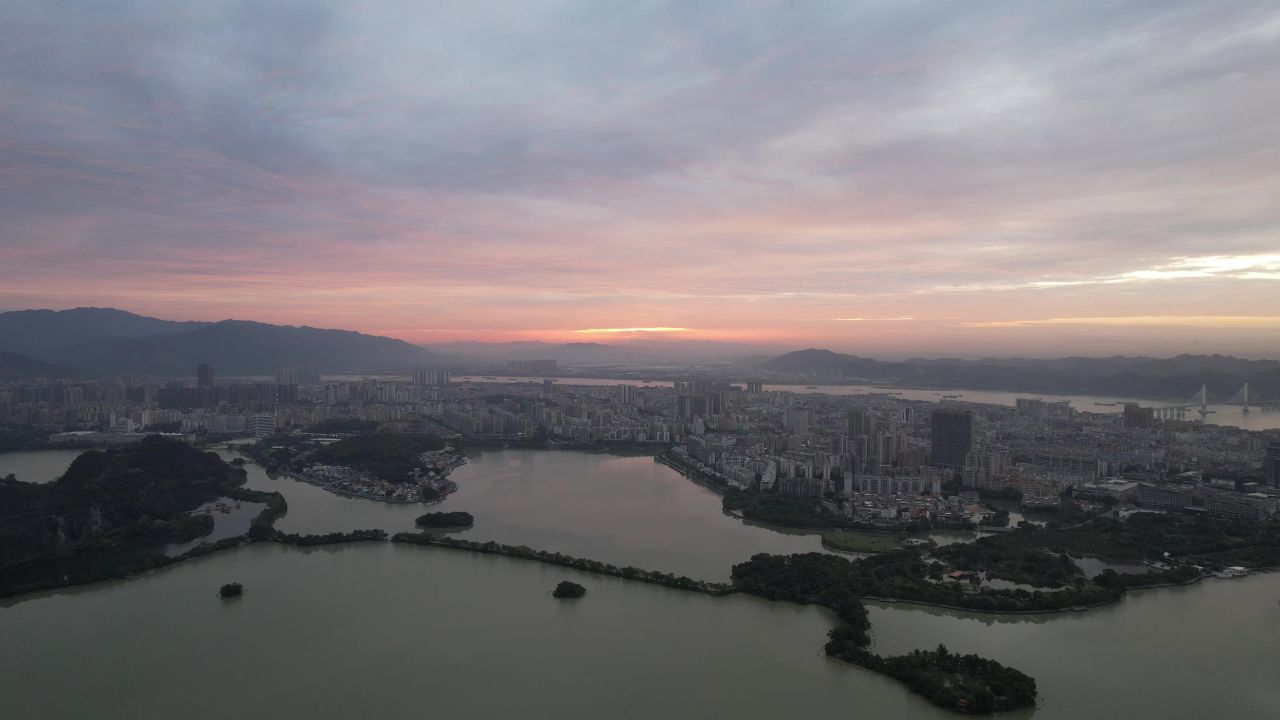 广东肇庆城市风光旅游景区航拍 