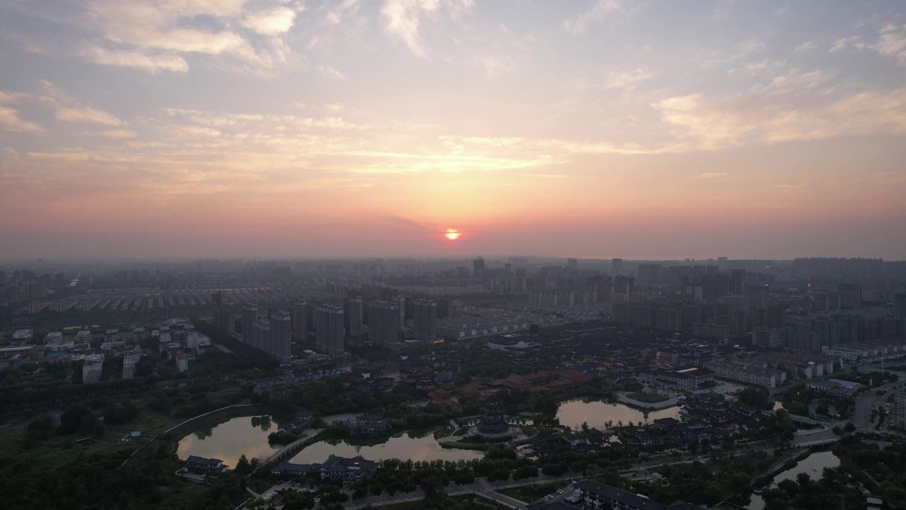 江苏宿迁城市风光航拍 