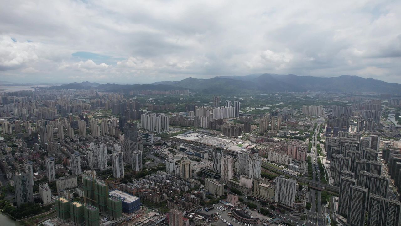 浙江温州城市风光航拍 