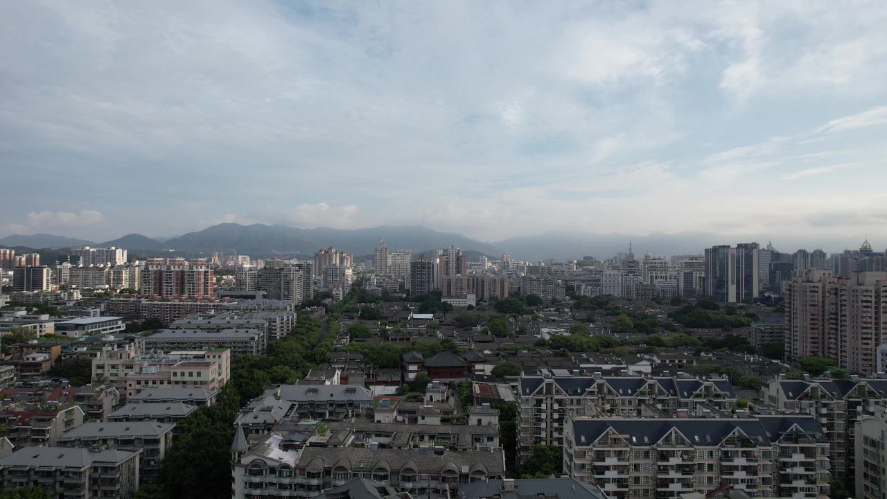 福建福州城市风光航拍 