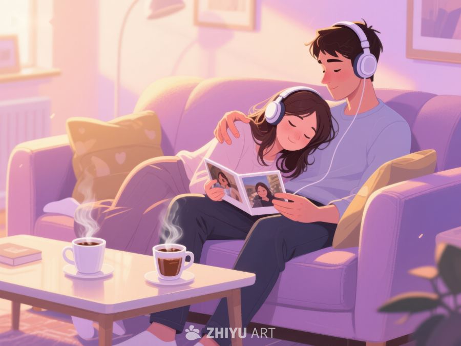 温馨时刻：情侣共度悠闲时光 786