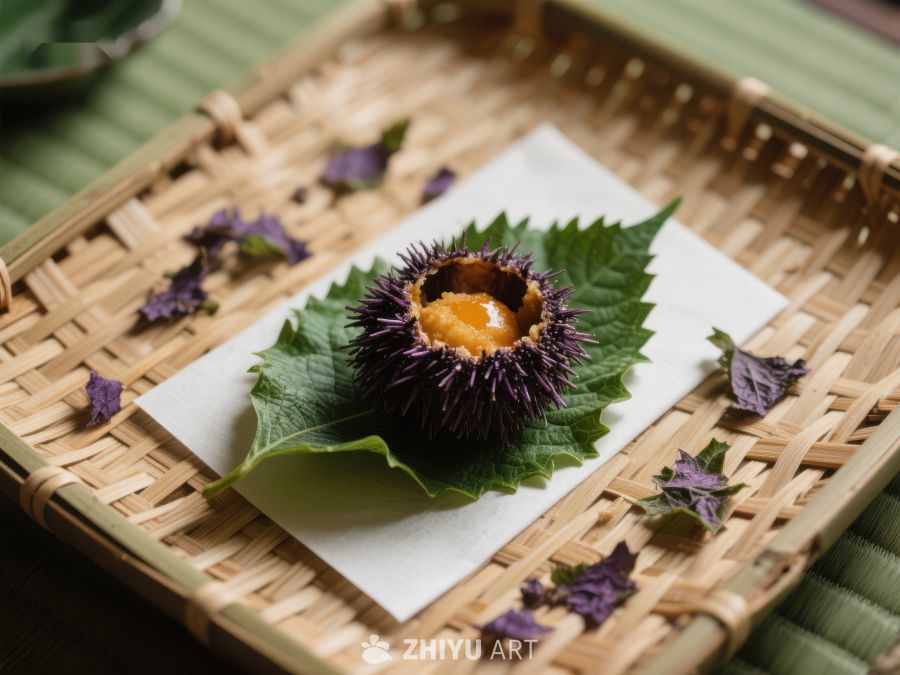 紫叶托衬的栗子美食 304