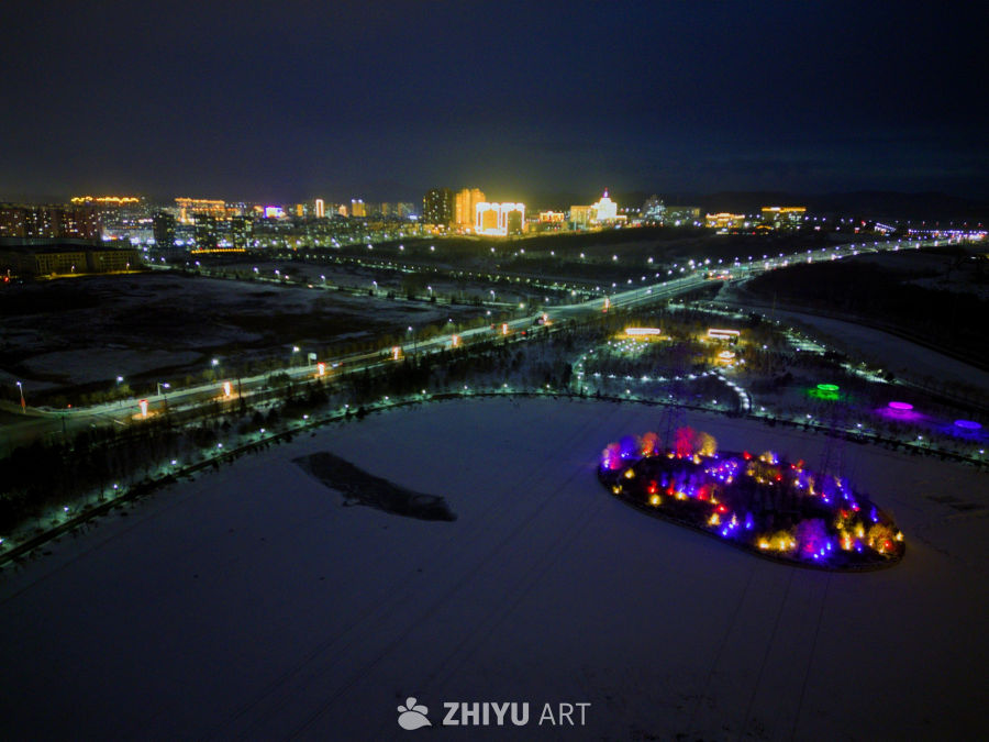 夜色阑珊 灯火璀璨 承平湖黑金夜景
