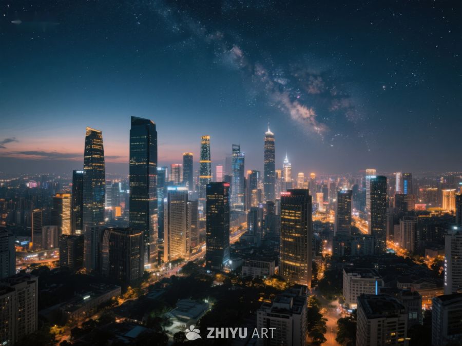 夜空下的城市天际线 300