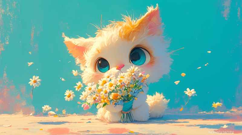 捧花的猫猫