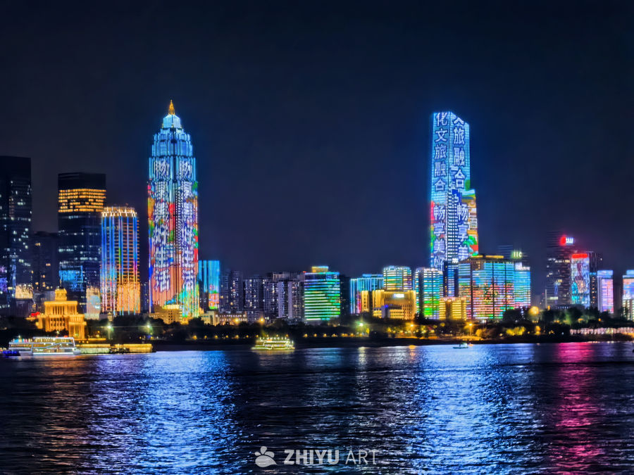 武汉长江两岸城市天际线