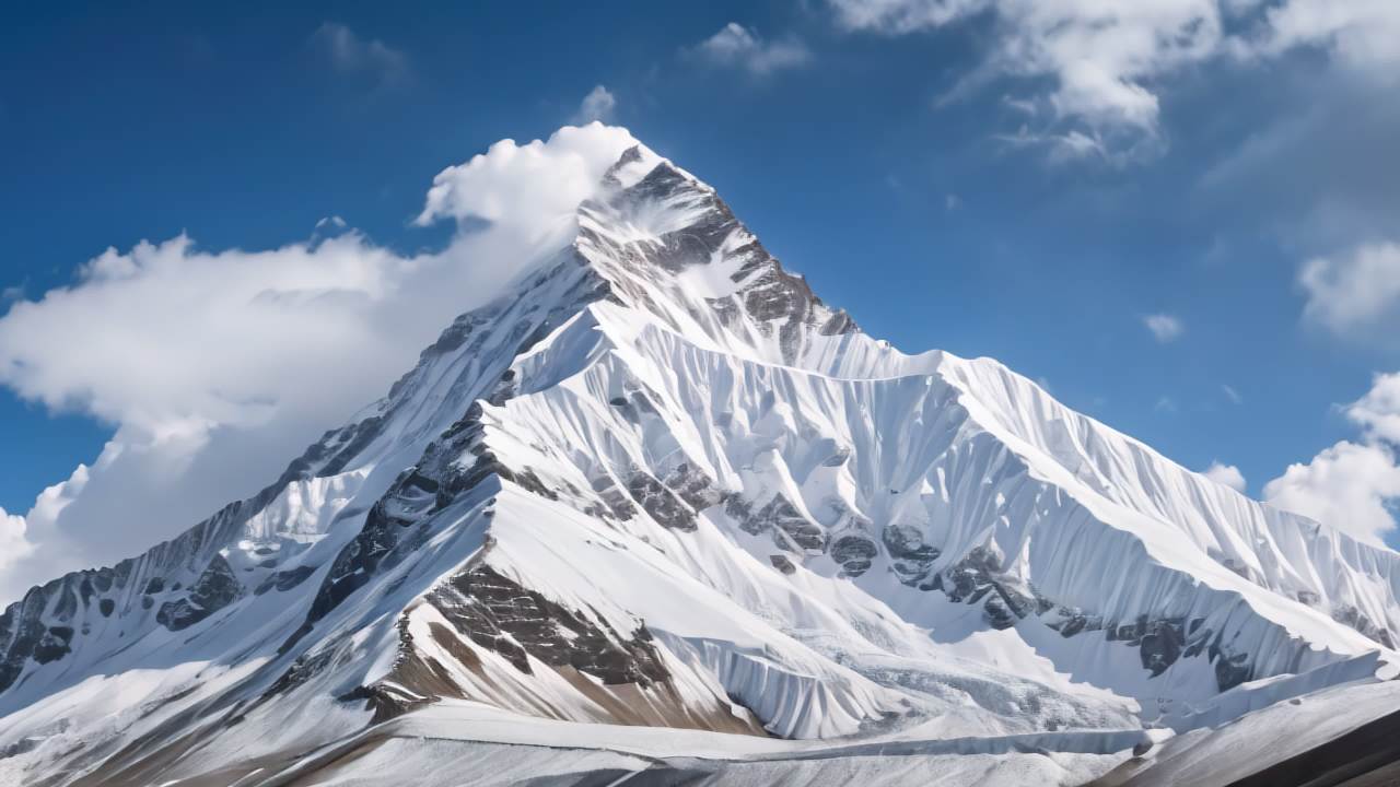 珠穆朗玛峰喜马拉雅山脉航拍日出日落云海延时 4