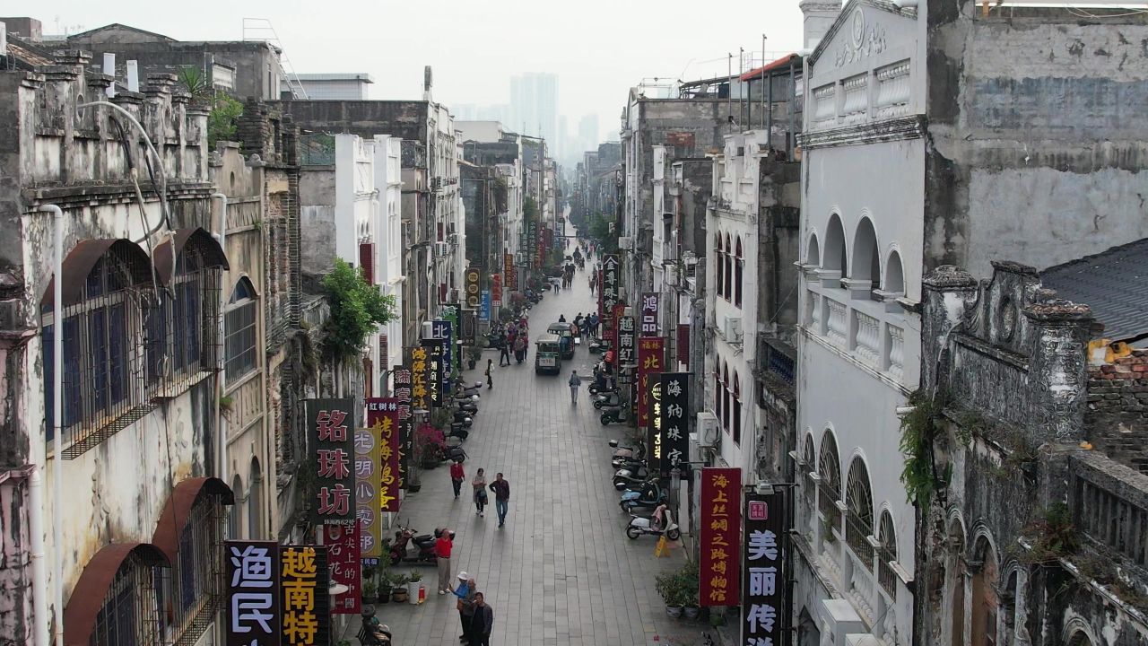 广西北海城市风光旅游景区航拍 