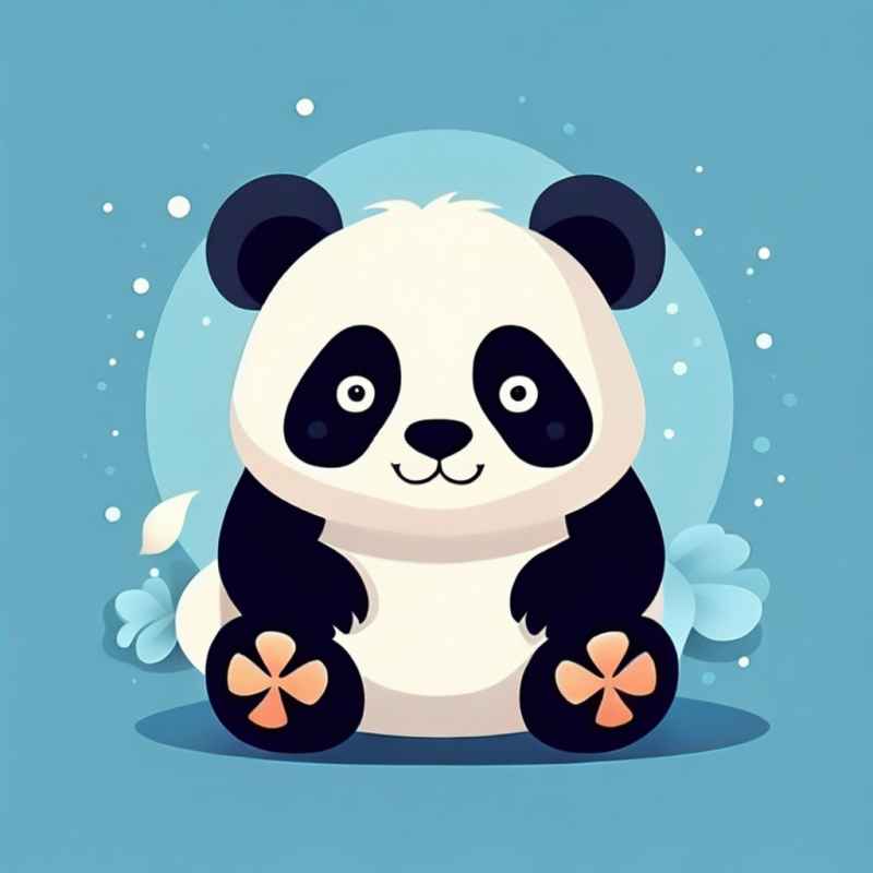可爱熊猫插画简约风格 23
