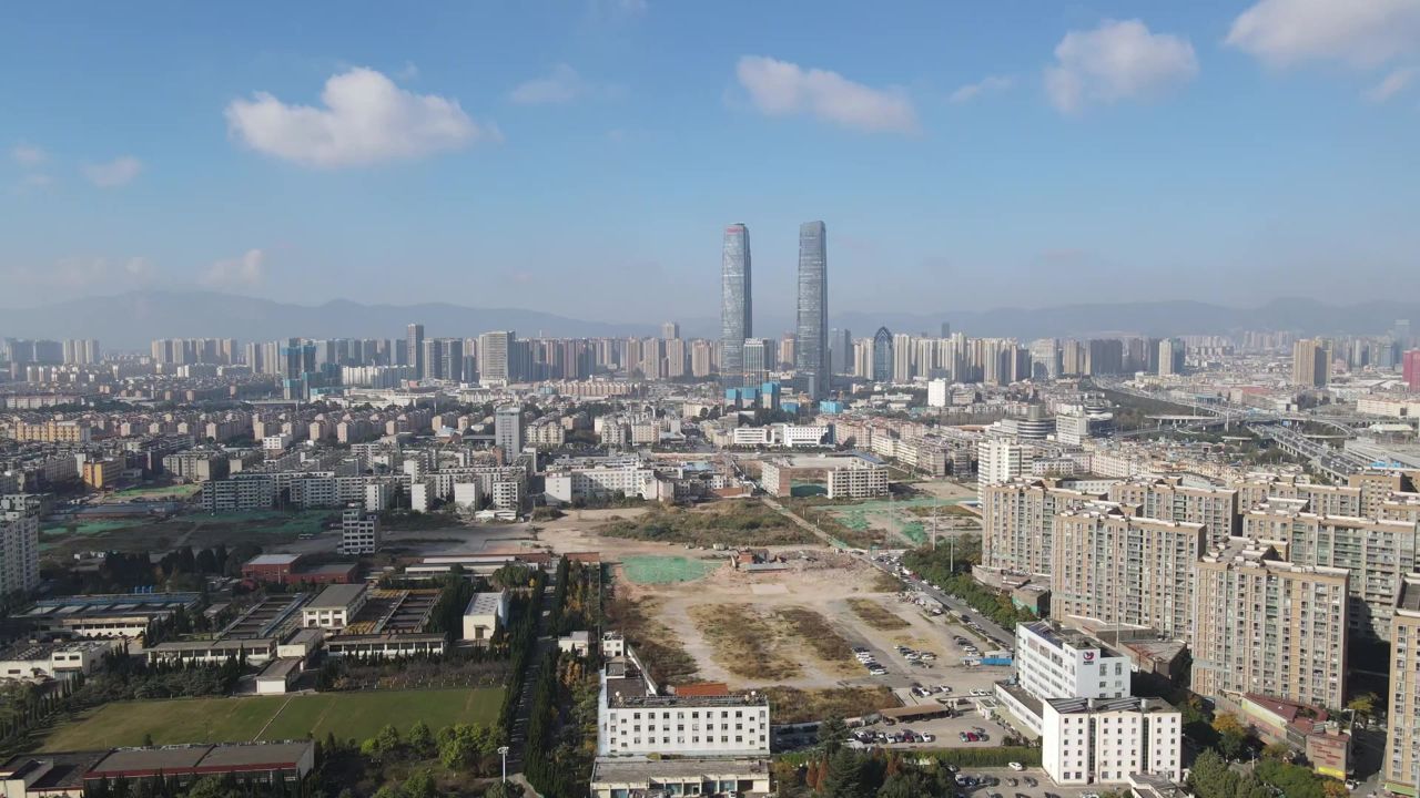 昆明城市风光航拍云南