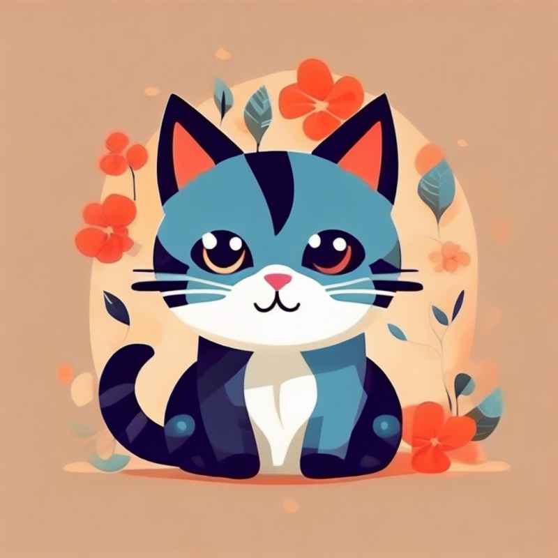 小花猫唯美插画 4