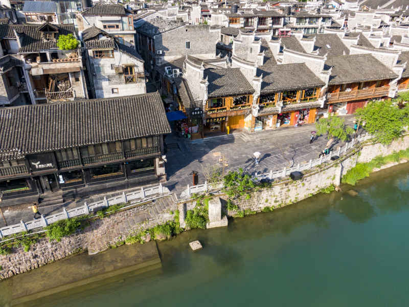 湖南湘西凤凰古城航拍