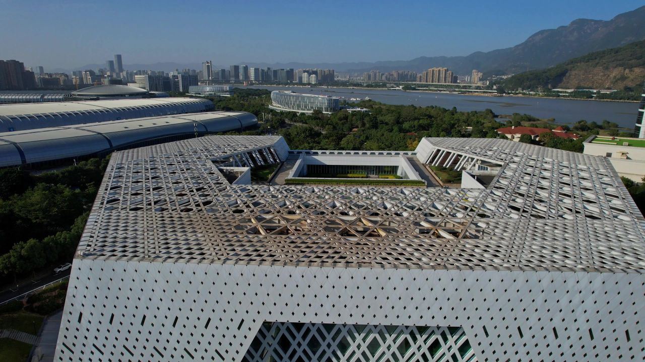 航拍福州规划馆建筑景观 4