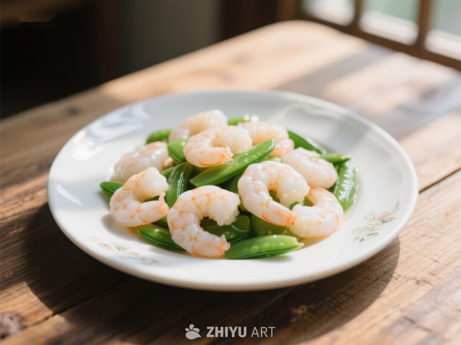 清炒虾仁与荷兰豆 715