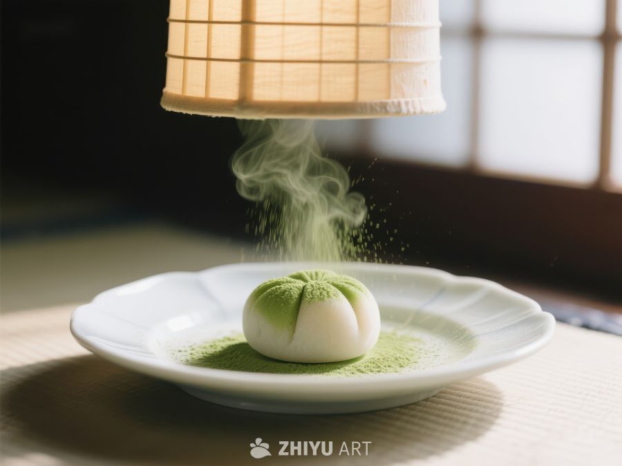 抹茶甜点散发香气