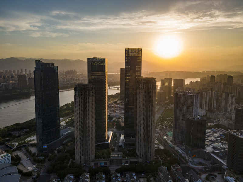 福建福州城市风光交通航拍摄影图 