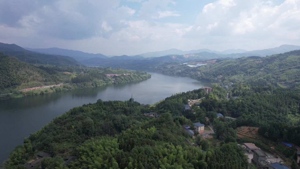 祖国大好河山青山绿水航拍  