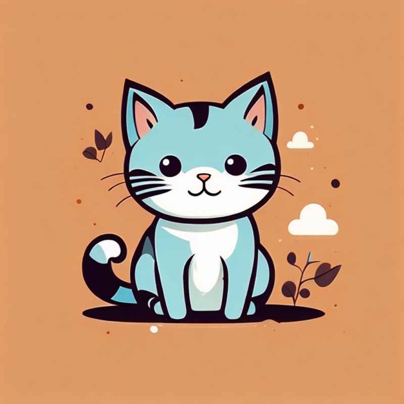 小花猫唯美插画 118