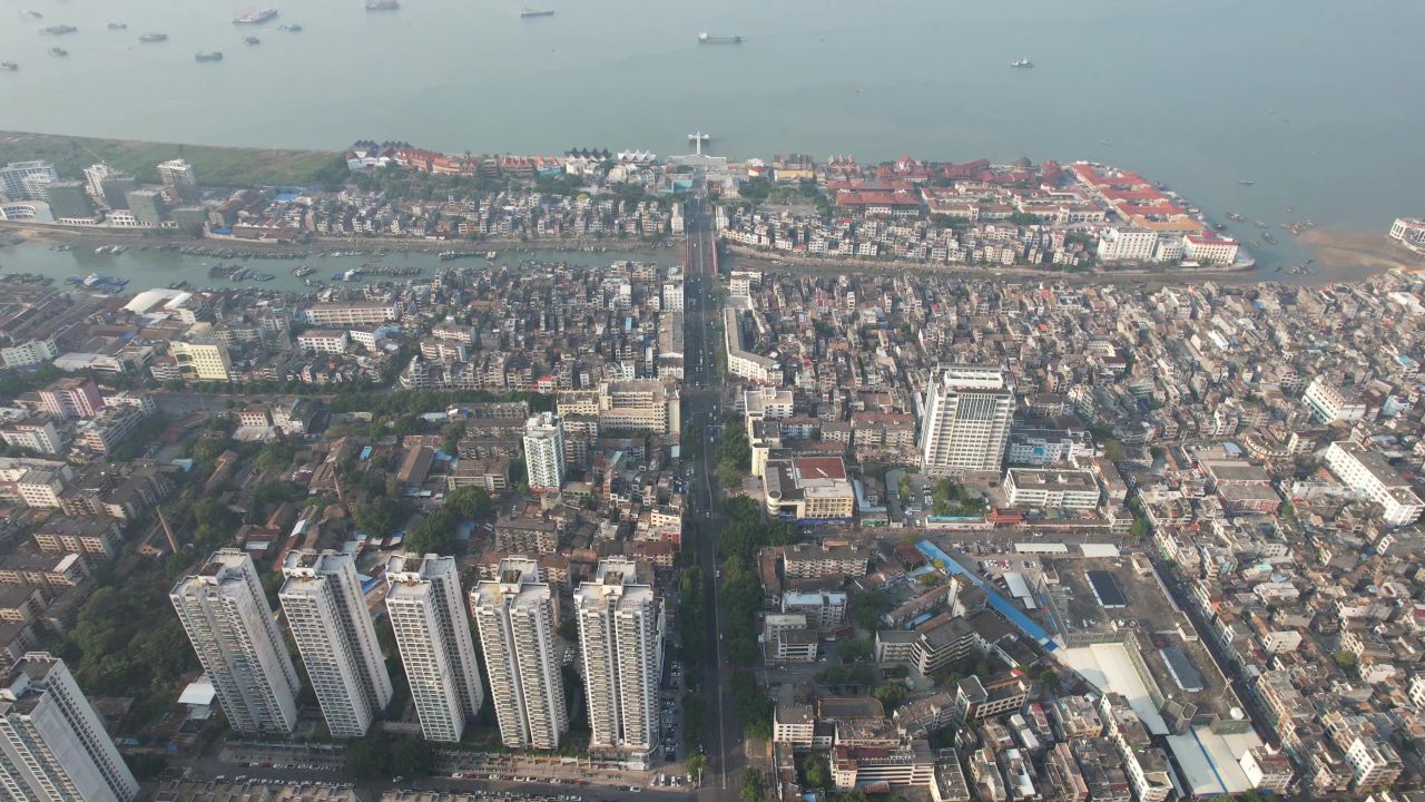 北海城市风光城市大景航拍  