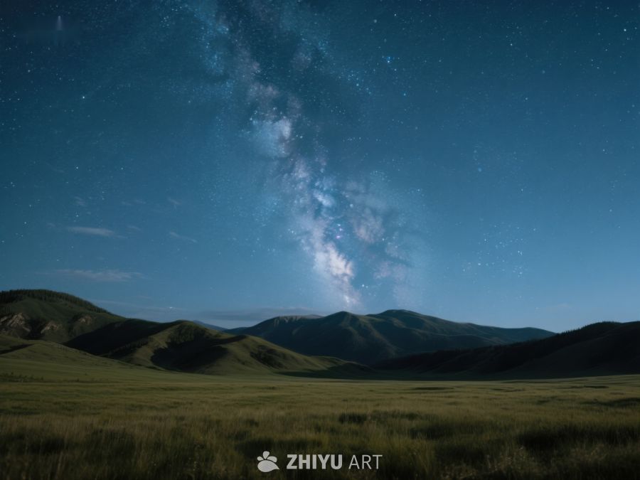 星空下的草原与山脉 156