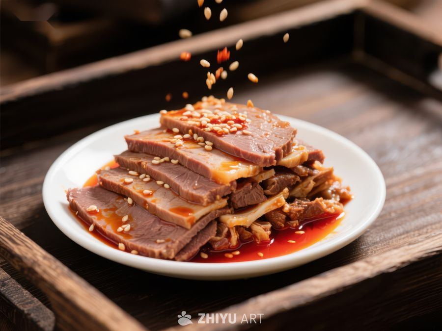 香辣卤味拼盘，撒上芝麻 1605