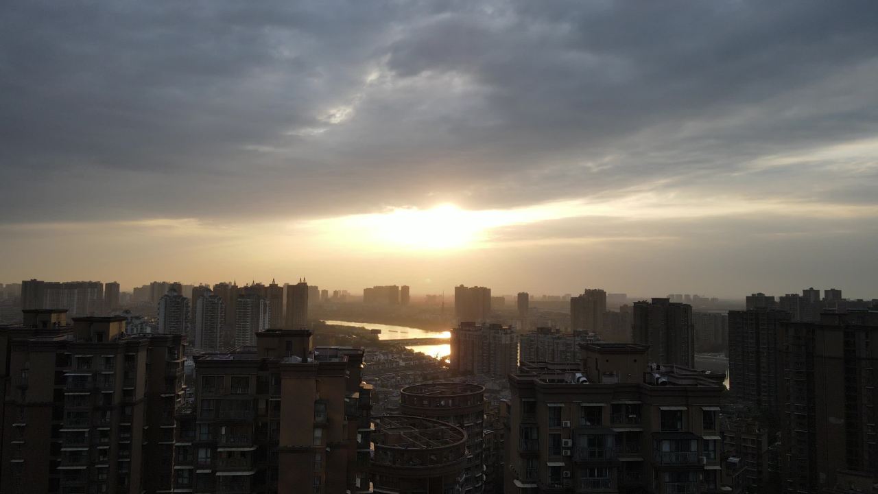 航拍德阳夕阳落日 9