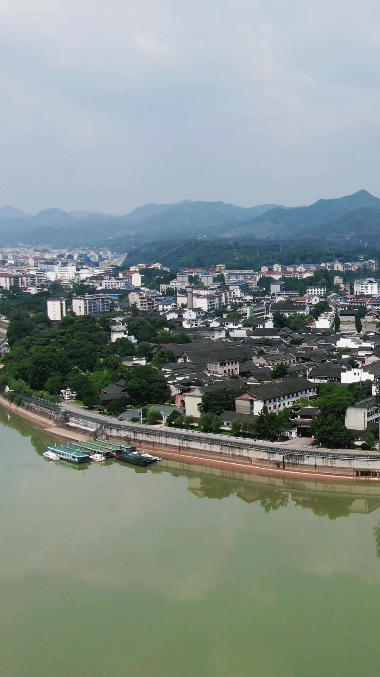 航拍湖南洪江黔阳古城4A景区竖屏