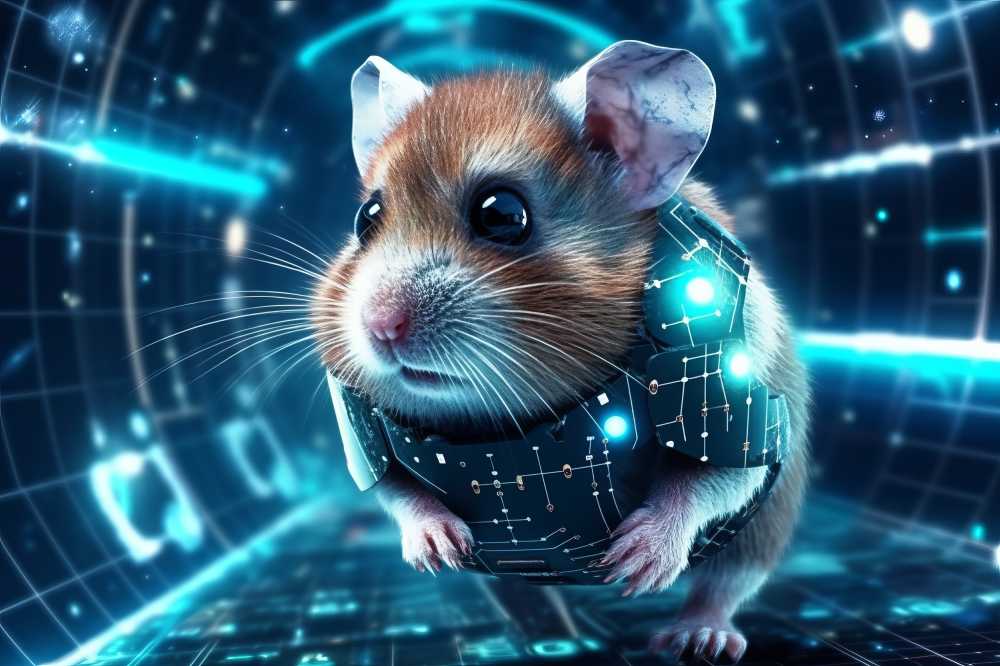 一只来自人工智能的数字鼠，代表着未来的科技、医疗和大数据等