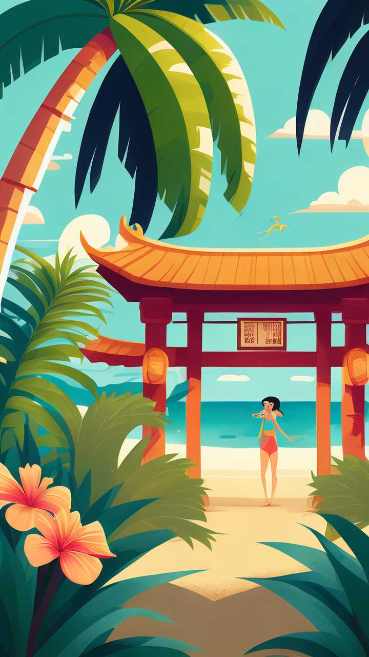 棕榈树沙滩户外