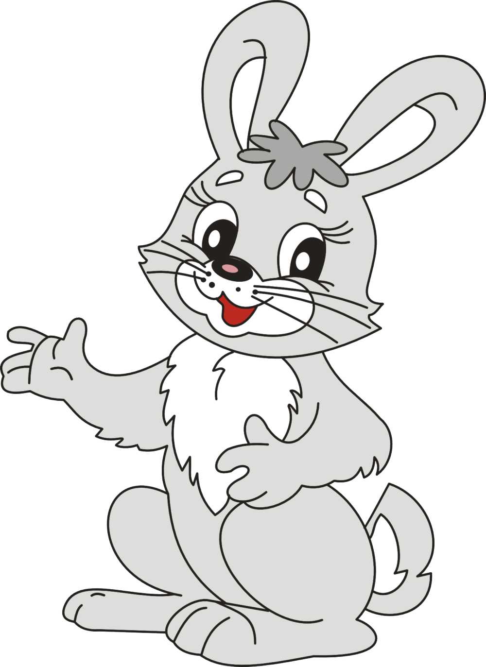 兔子野兔兔灰色卡通漫画可爱快乐复活节