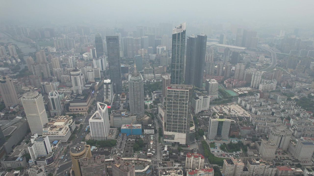 江苏无锡城市建设高楼大厦航拍建筑 