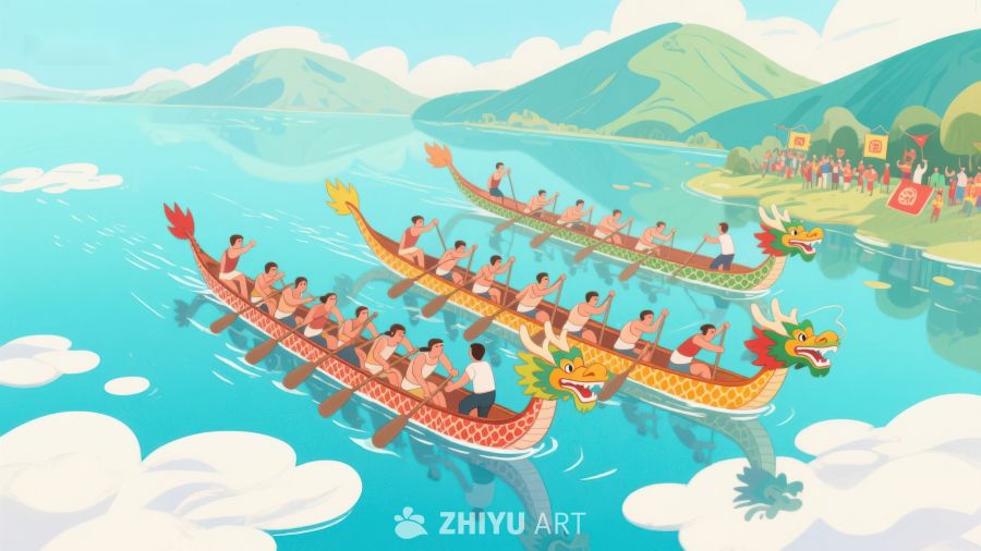 龙舟竞渡，山水相映 275